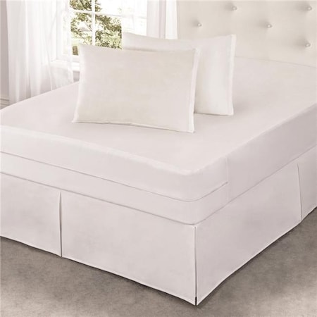 All-in-One ALL172XXWHIT03 Cool Bamboo Mattress Protector With Bed Bug Blocker; White - Queen Size